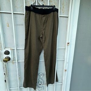 Prana men L Athletic Pants elastic waistband 2 front/1 back pockets straight leg